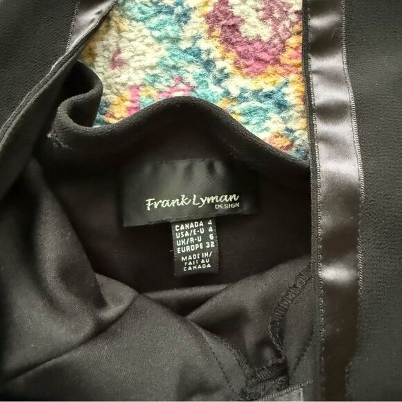 Frank Lyman Mesh Halter asymmetrical dress with flower trim - Picture 10 of 11